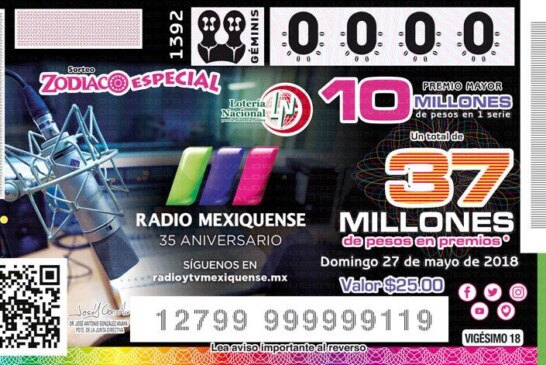 Emite Lotenal billete conmemorativo para festejar los 35 años de radio mexiquense