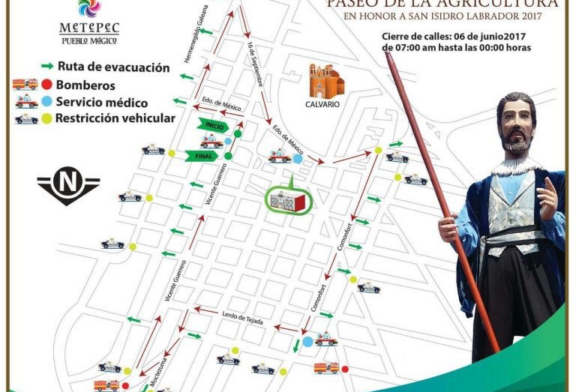 Esta martes se llevará a cabo el paseo de la agricultura en Metepec, cerrarán calles.