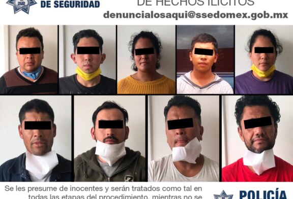 Acción coordinada permite a secretaría de seguridad detener a nueve presuntos integrantes de una banda delictiva dedicada al robo de transporte de carga