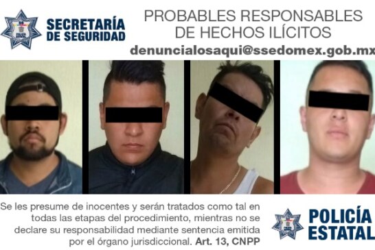 Asegura secretaría de seguridad a cuatro personas con mercancía de dudosa procedencia