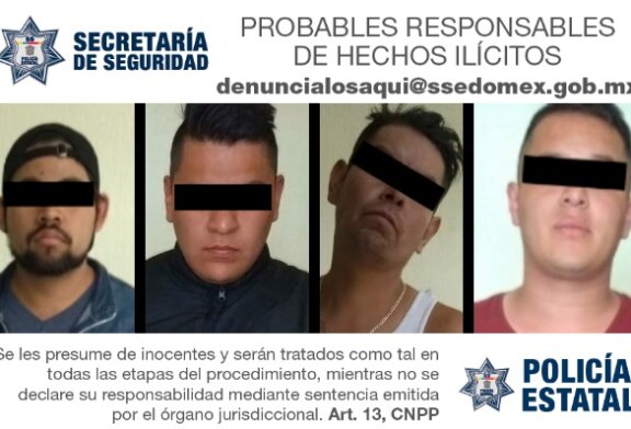 Asegura secretaría de seguridad a cuatro personas con mercancía de dudosa procedencia