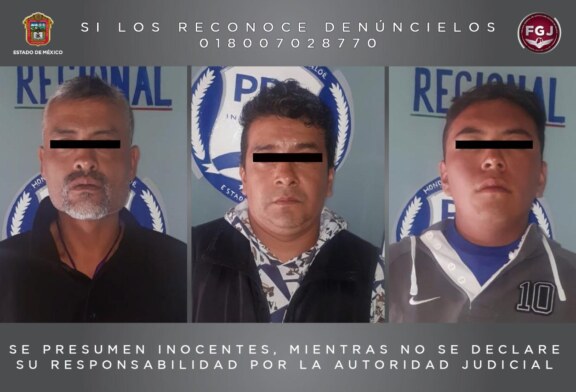 Detiene FGJEM a tres probables extorsionadores