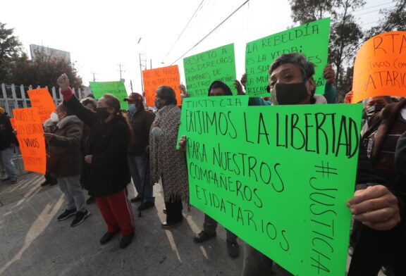 Se manifiestan en Lerma, exigen la liberación de 4 ejidatarios.