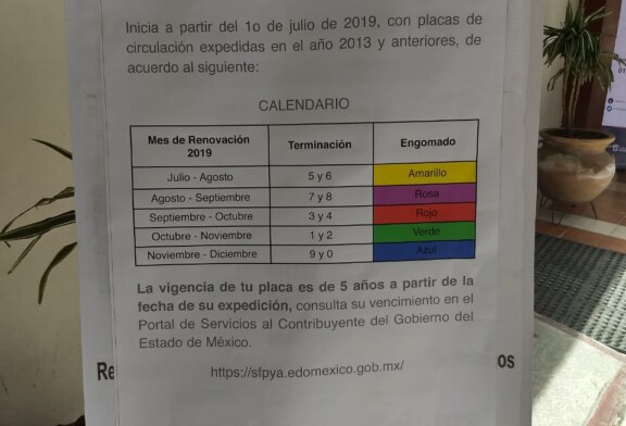 Costará 751 pesos el cambiar las placas en el Edoméx.