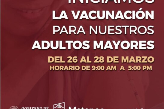 A partir de este viernes inicia en Metepec la aplicación de vacunas para adultos mayores