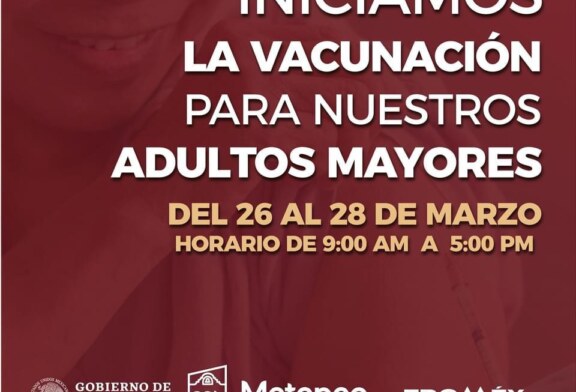 A partir de este viernes inicia en Metepec la aplicación de vacunas para adultos mayores