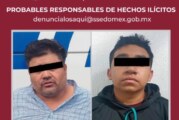 Detenidos en Atlacomulco, por robo de maquinaria y agresión en contra de policías.