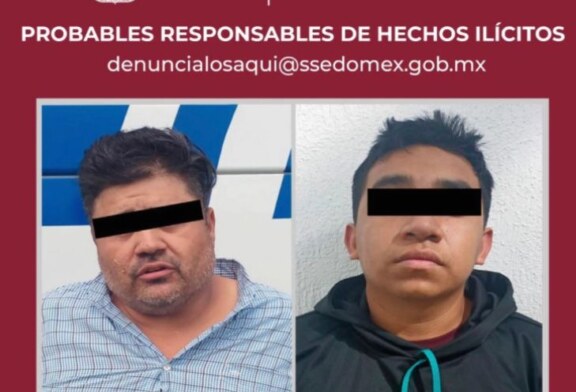 Detenidos en Atlacomulco, por robo de maquinaria y agresión en contra de policías.