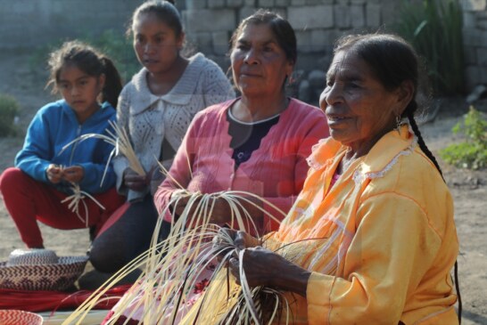 Madres otomies buscan preservar tejido de palma