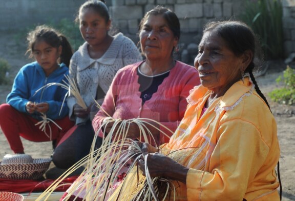 Madres otomies buscan preservar tejido de palma