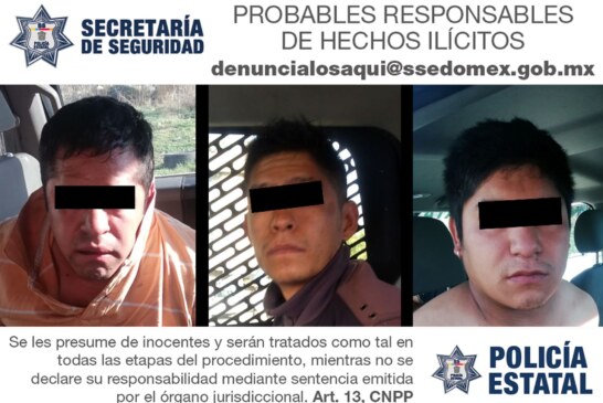 Secretaría de seguridad detiene en flagrancia a tres probables implicados del delito de robo equiparado de vehículo