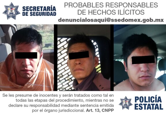 Secretaría de seguridad detiene en flagrancia a tres probables implicados del delito de robo equiparado de vehículo