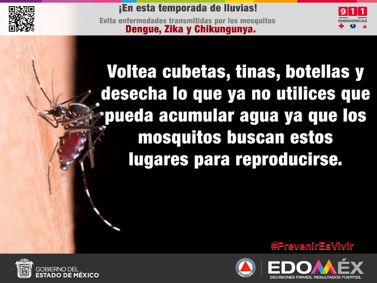 Emite protección civil Edoméx, recomendaciones para evitar enfermedades transmitidas por mosquitos en época de lluvias