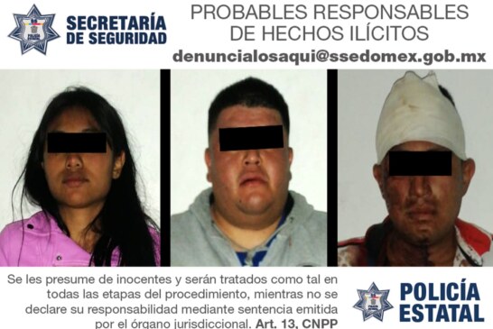 Elementos de la Secretaría de Seguridad detienen a tres posibles extorsionadores