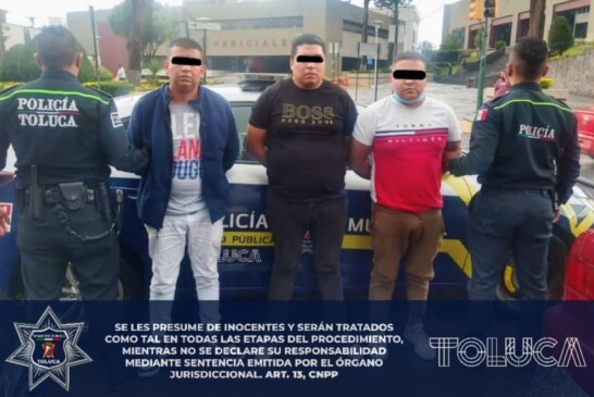 Detienen a tres presuntos ladrones de autopartes en Toluca