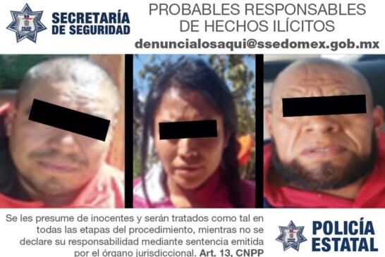 Detienen a tres personas probablemente relacionadas con el narcomenudeo