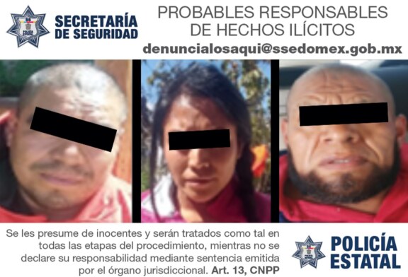 Detienen a tres personas probablemente relacionadas con el narcomenudeo