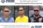 Secretaría de seguridad detiene a tres probables responsables del delito de cohecho