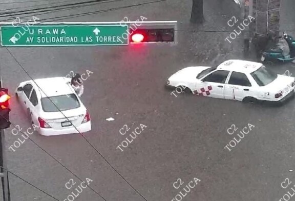 Intensa lluvia azota al Valle de Toluca. TOMA PRECAUCIONES